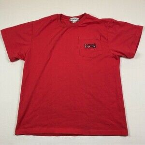 VTG Carnival‎ Cruise Pocket T-Shirt Mens Small Red Embroidered Nautical Flags